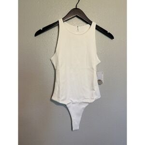 BP. Nordstrom Butter Tank Ribbed Bodysuit in Ivory Tofu Womens Size XS NWT